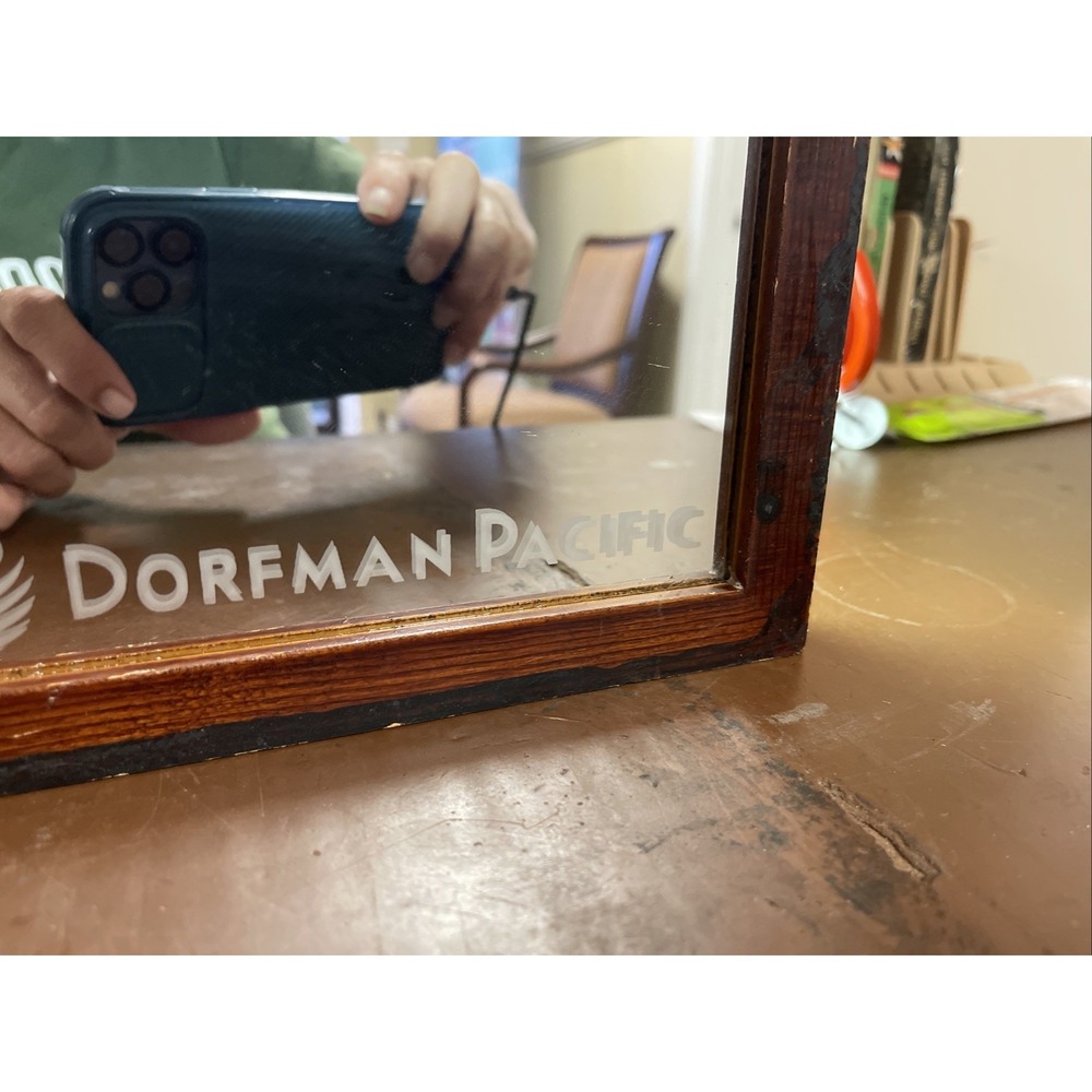 Vintage Dorfman Pacific Advertisement Mirror Double Sided Hats Display 13 x 7 in - Picture 6 of 6